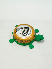 Shiner White Wing - Bottle Cap Magnet Turtle Shell Shocked Art
