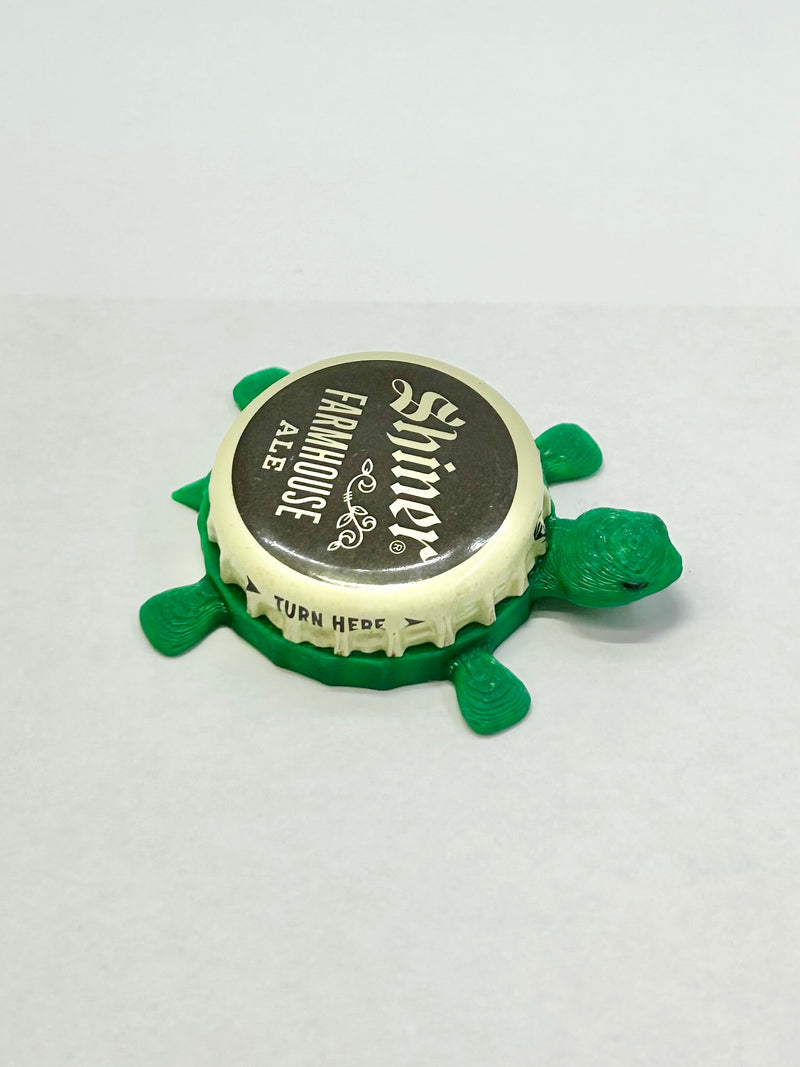 Shiner Farmhouse Ale - Bottle Cap Magnet Turtle Shell Shocked Art