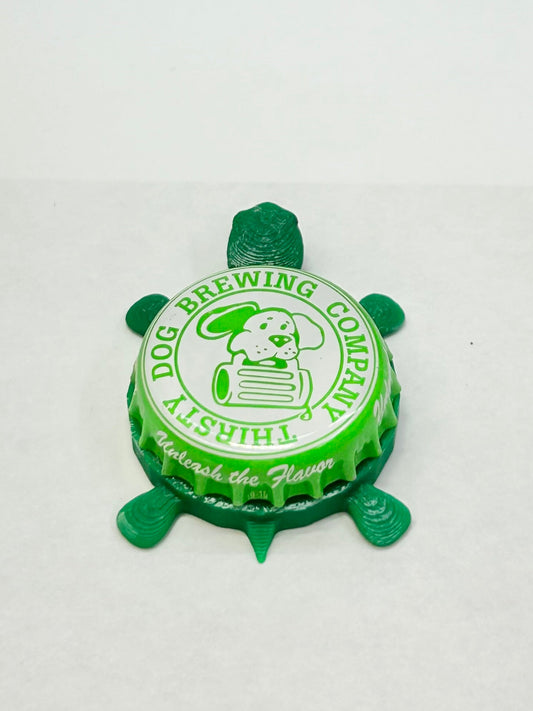 Thirsty Dog Brewing Co. (Green) - Bottle Cap Magnet Turtle