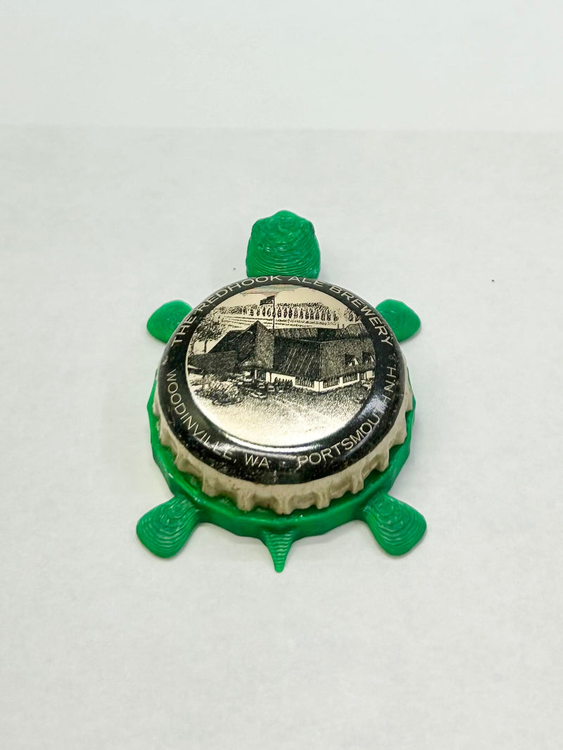 Red Hook Ale Brewery (Woodinville, WA // Portsmouth, NH) - Bottle Cap Magnet Turtle Shell Shocked Art