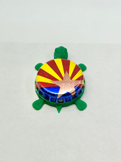 Oak Creek Brewery (Arizona Flag) - Bottle Cap Magnet Turtle Shell Shocked Art