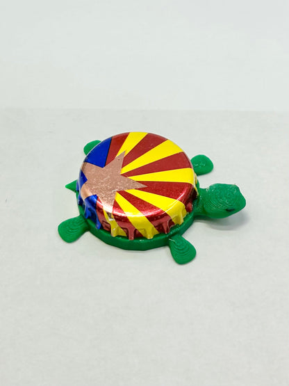 Oak Creek Brewery (Arizona Flag) - Bottle Cap Magnet Turtle Shell Shocked Art
