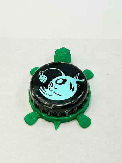 Saltfire Brewing - Bottle Cap Magnet Turtle Shell Shocked Art