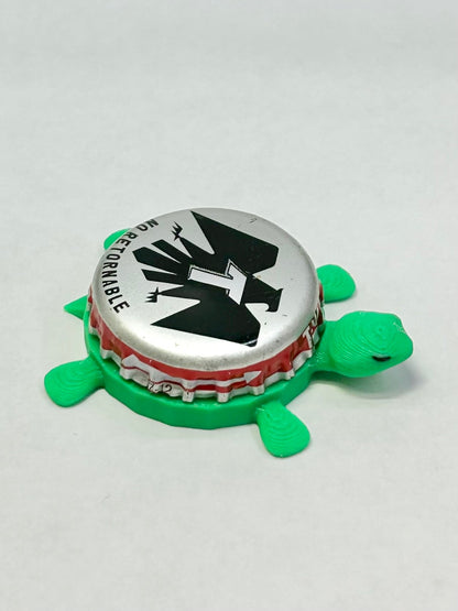 Tecate Beer - Bottle Cap Magnet Turtle Shell Shocked Art