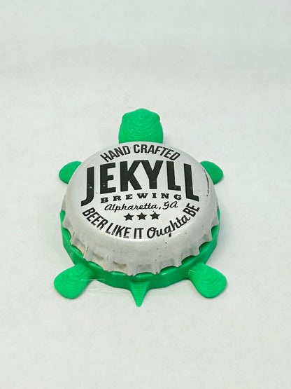 Jekyll Brewing - Bottle Cap Magnet Turtle Shell Shocked Art