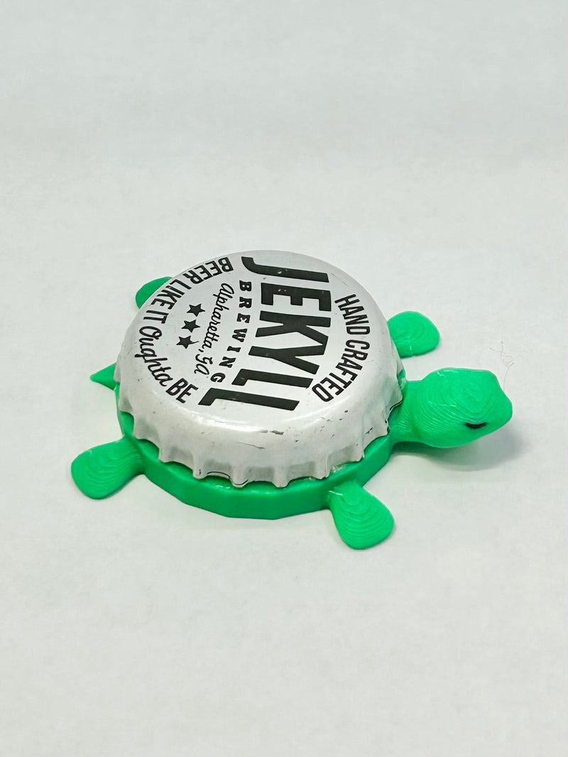 Jekyll Brewing - Bottle Cap Magnet Turtle Shell Shocked Art