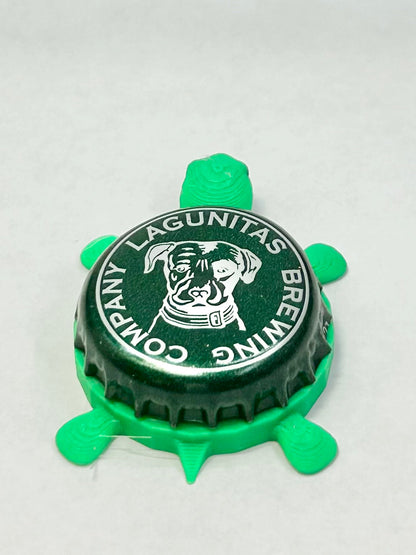 Lagunitas Brewing (Dark Green) - Bottle Cap Magnet Turtle Shell Shocked Art