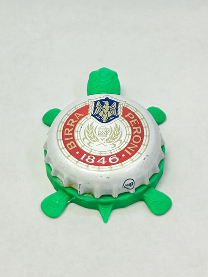 Peroni Birra - Bottle Cap Magnet Turtle Shell Shocked Art