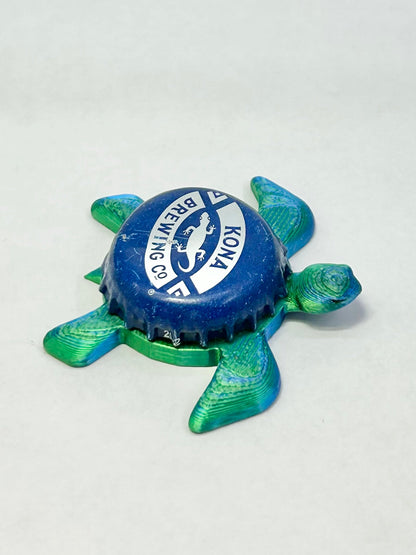 Kona Beer (Dark Blue) - Sea Turtle Bottle Cap Magnet Shell Shocked Art