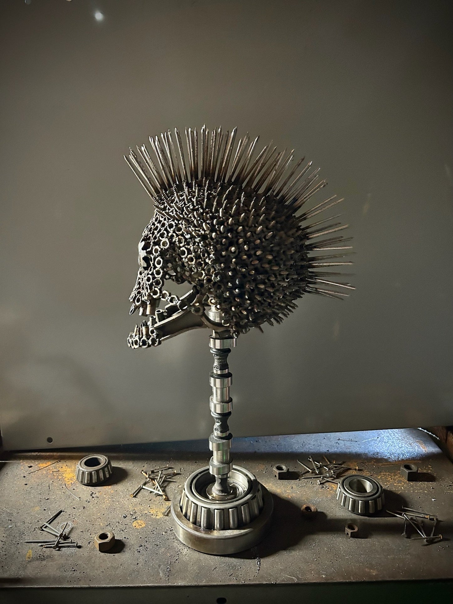 "Screw in the Head Loose" - Skull Metal Sculpture - Local Pickup Only Shell Shocked Art