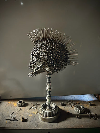 "Screw in the Head Loose" - Skull Metal Sculpture - Local Pickup Only Shell Shocked Art