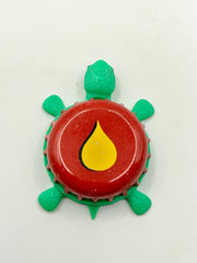 Coffee Drink - Bottle Cap Magnet Turtle Shell Shocked Art