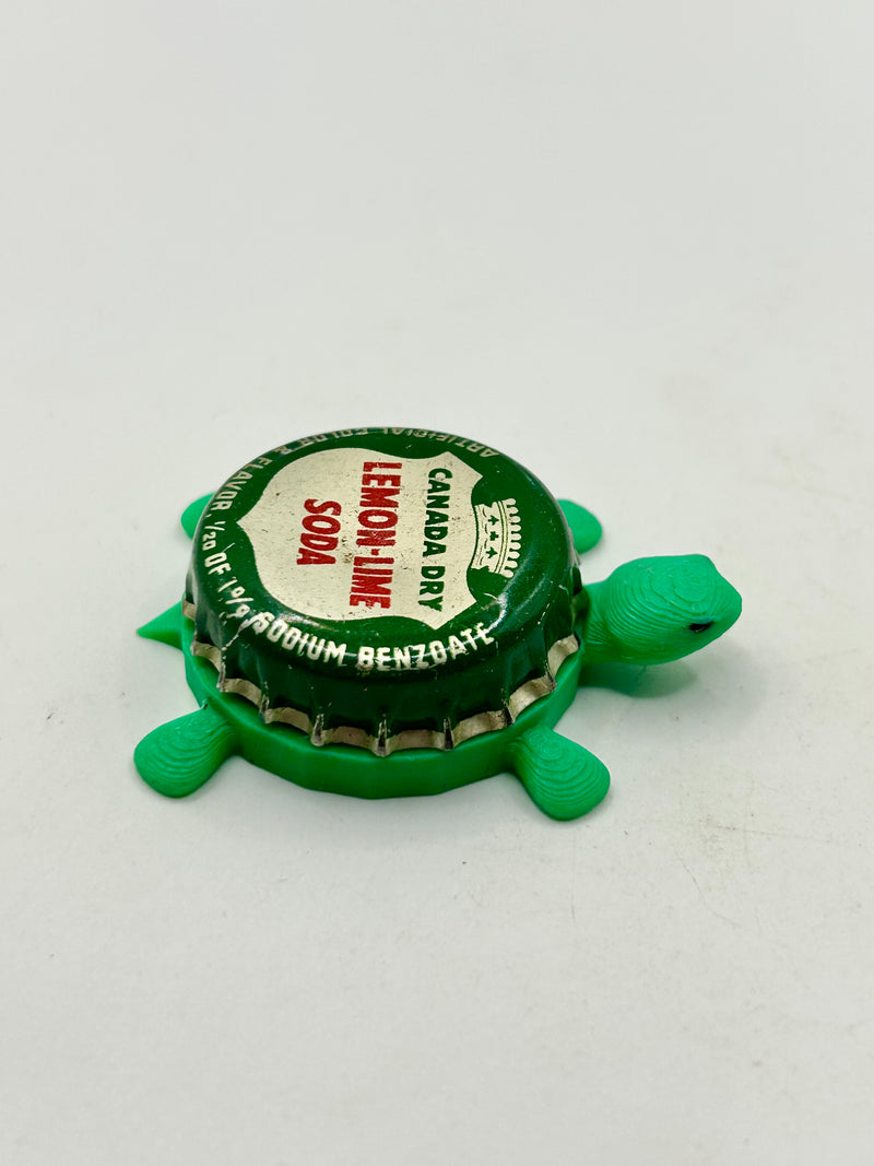Canada Dry Lemon Lime Soda - Bottle Cap Magnet Turtle (Copy) Shell Shocked Art