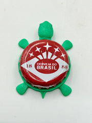 Cerveja do Brasil (United Kingdom) - Bottle Cap Magnet Turtle (Copy) Shell Shocked Art