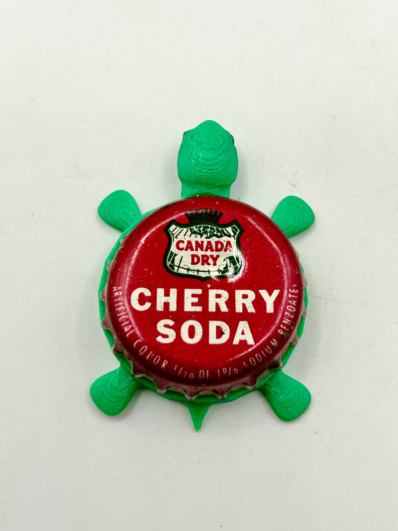 Canada Dry Cherry Soda - Bottle Cap Magnet Turtle Shell Shocked Art