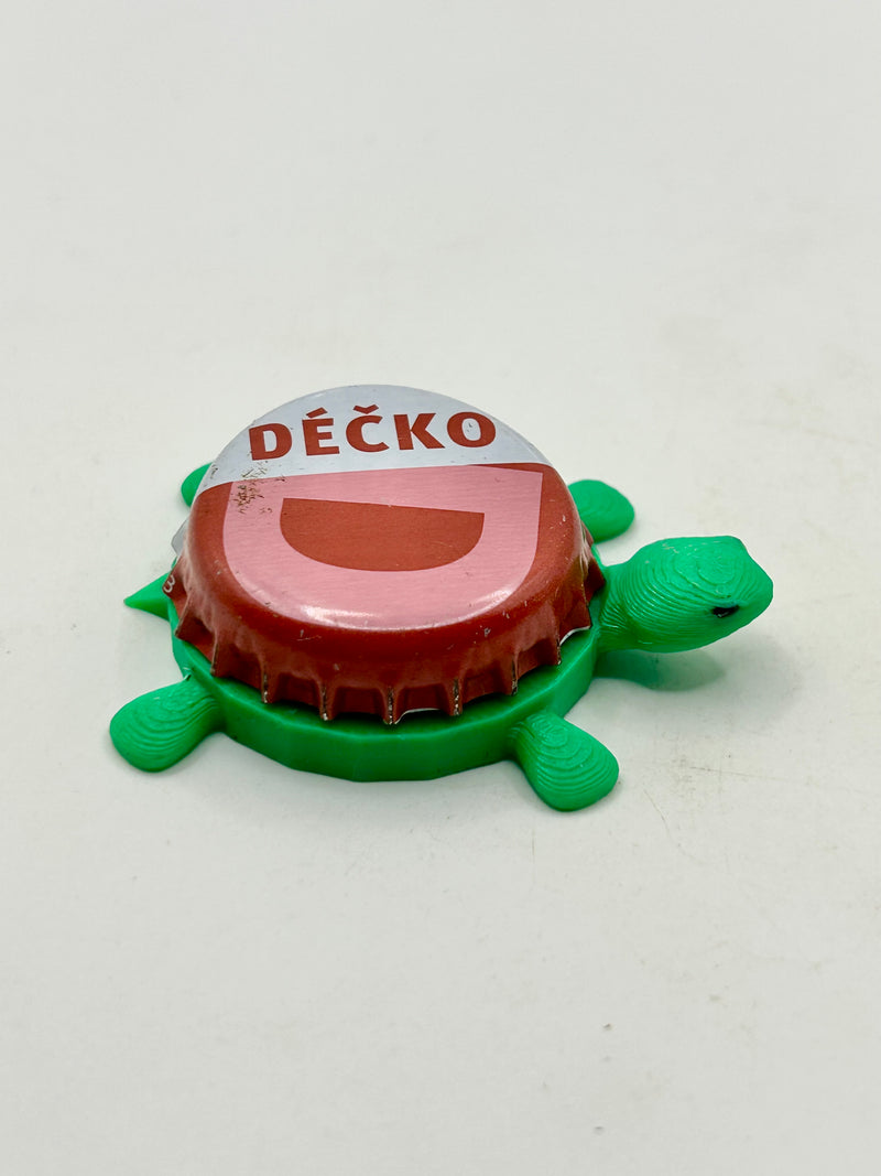 Decko Staropramen (Czech Republic) - Bottle Cap Magnet Turtle Shell Shocked Art