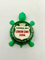 Canada Dry Lemon Lime Soda - Bottle Cap Magnet Turtle (Copy) Shell Shocked Art