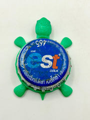 Est Cola (Thailand) - Bottle Cap Magnet Turtle Shell Shocked Art