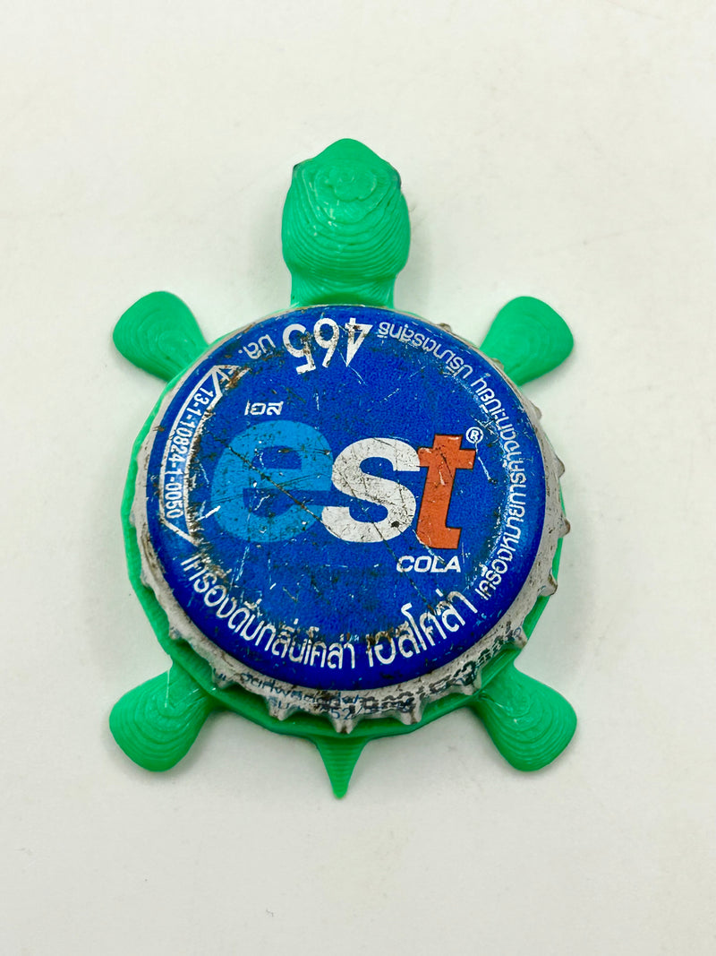 Est Cola (Thailand) - Bottle Cap Magnet Turtle Shell Shocked Art