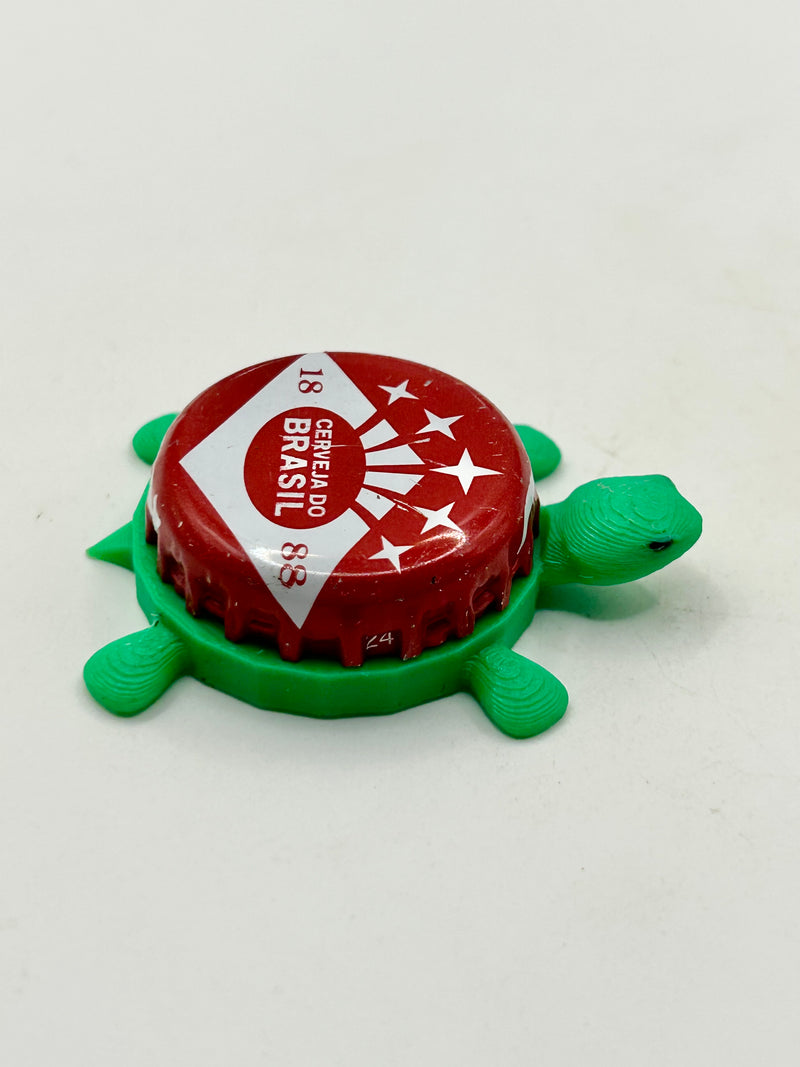 Cerveja do Brasil (United Kingdom) - Bottle Cap Magnet Turtle (Copy) Shell Shocked Art