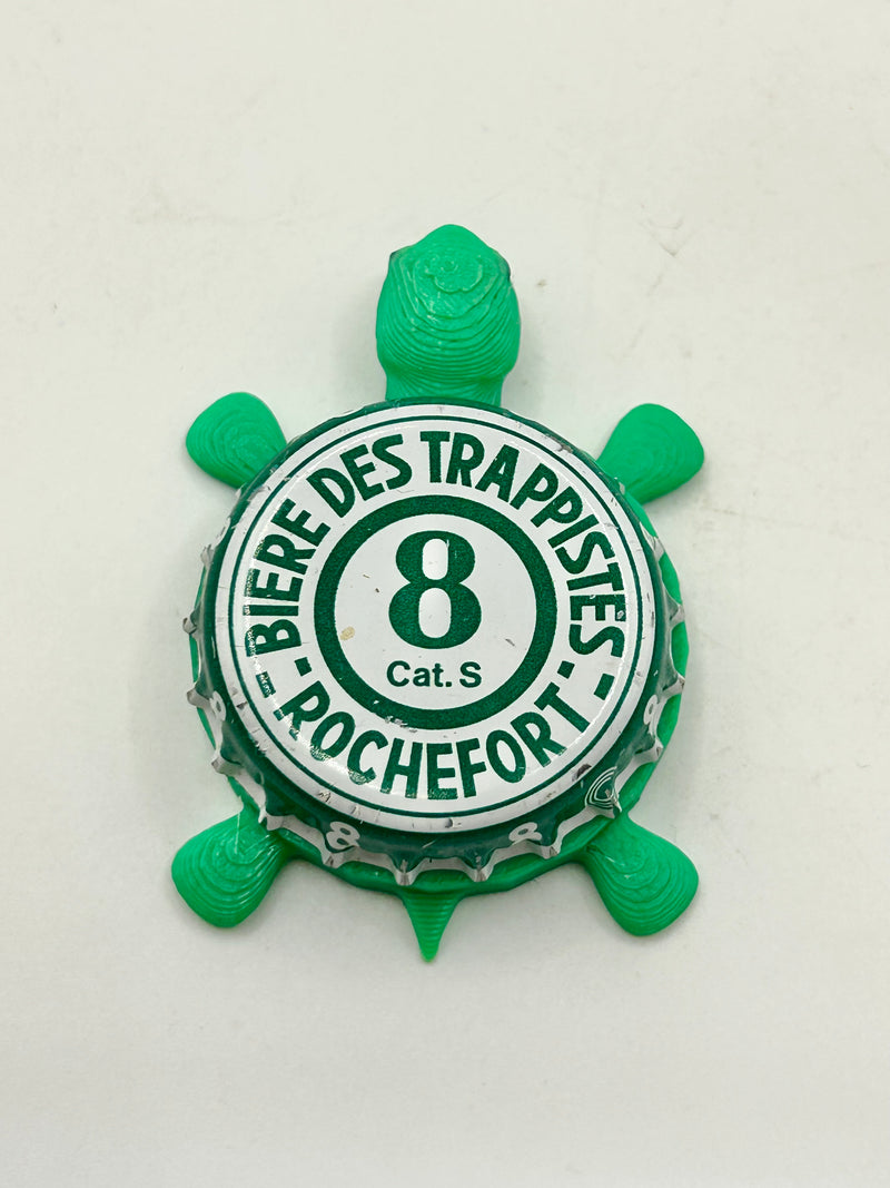 Biere Des Trappistes 8, White (Belgium) - Bottle Cap Magnet Turtle Shell Shocked Art