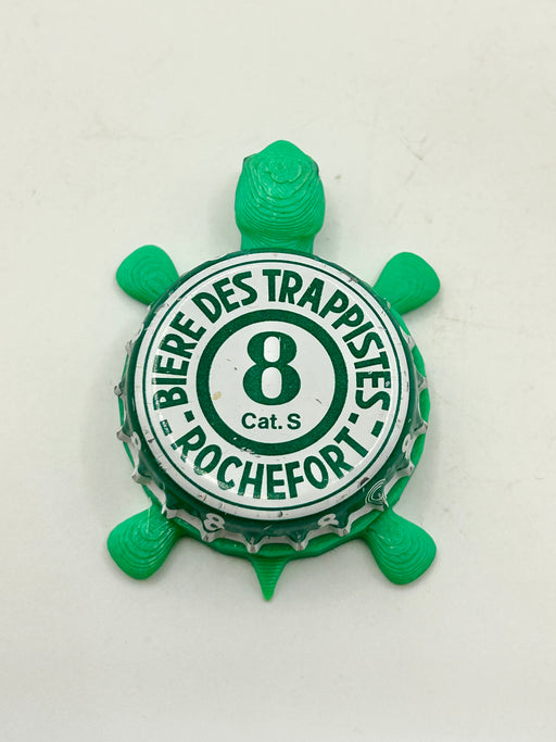 Biere Des Trappistes 8, White (Belgium) - Bottle Cap Magnet Turtle Shell Shocked Art