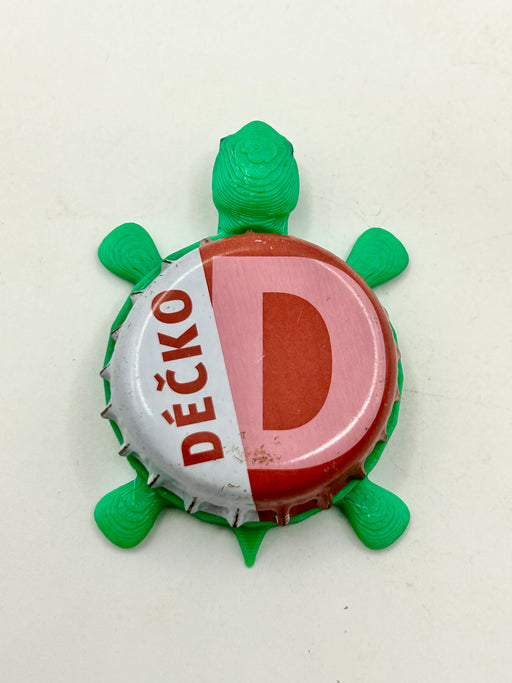 Decko Staropramen (Czech Republic) - Bottle Cap Magnet Turtle Shell Shocked Art