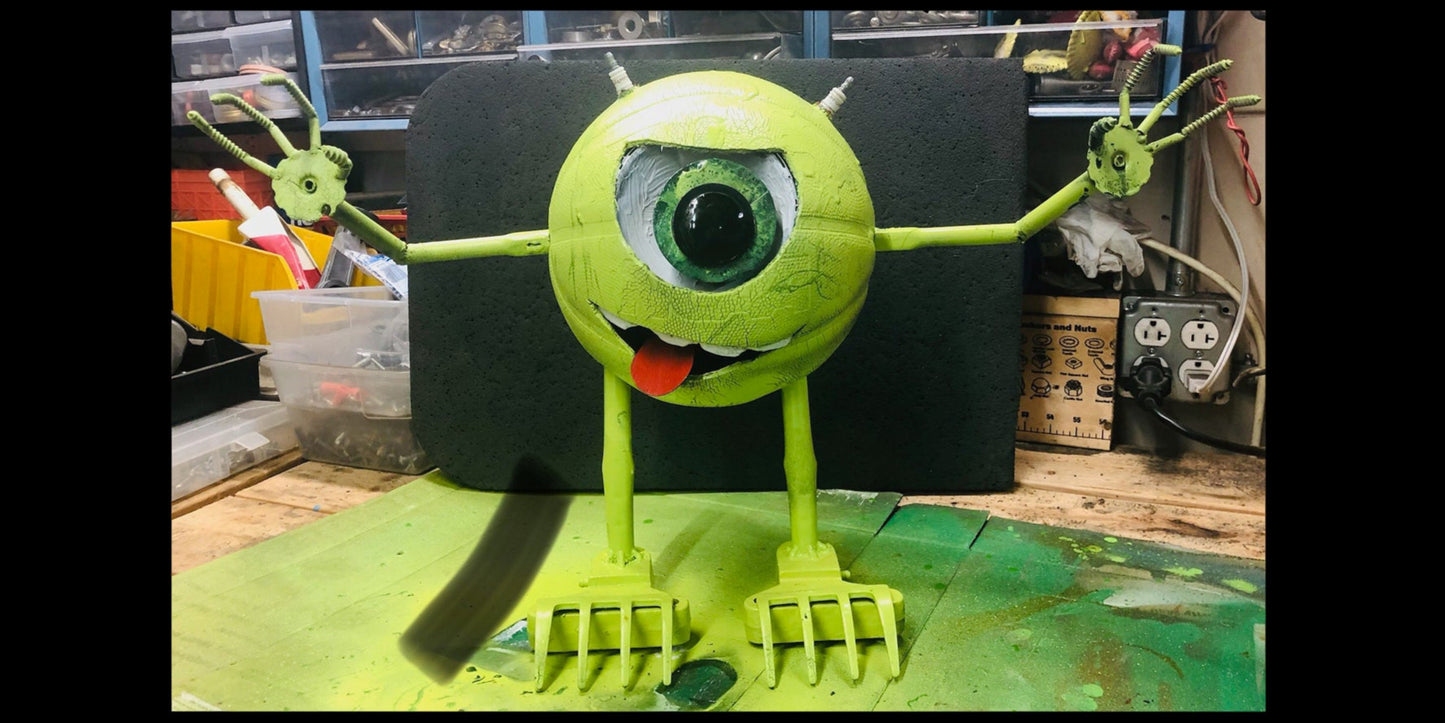 Mike Wazowski (Monsters, Inc) - Basketball Sculpture - Local Pickup Only Shell Shocked Art