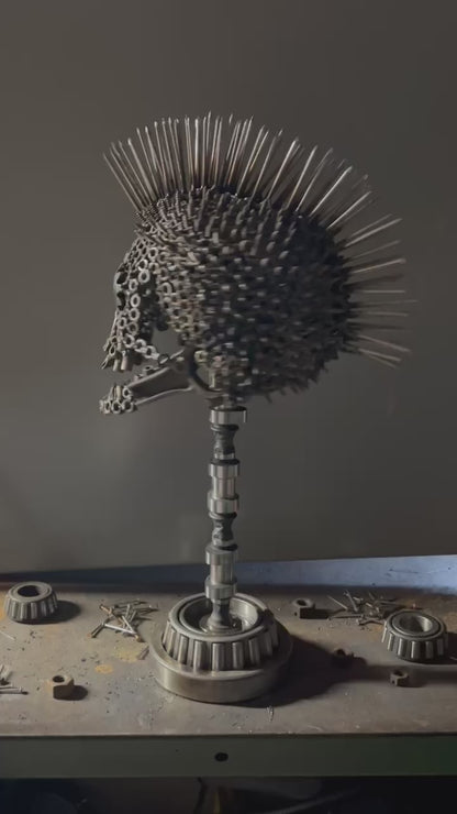 "Screw in the Head Loose" - Skull Metal Sculpture - Local Pickup Only