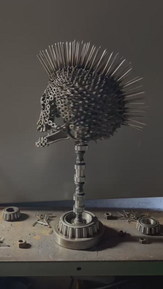 "Screw in the Head Loose" - Skull Metal Sculpture - Local Pickup Only
